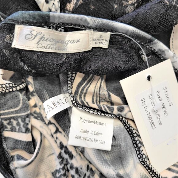 Spicy Sugar Black and White Sleeveless Body Hugging Dress Size S and Size M - Picture 5 of 9